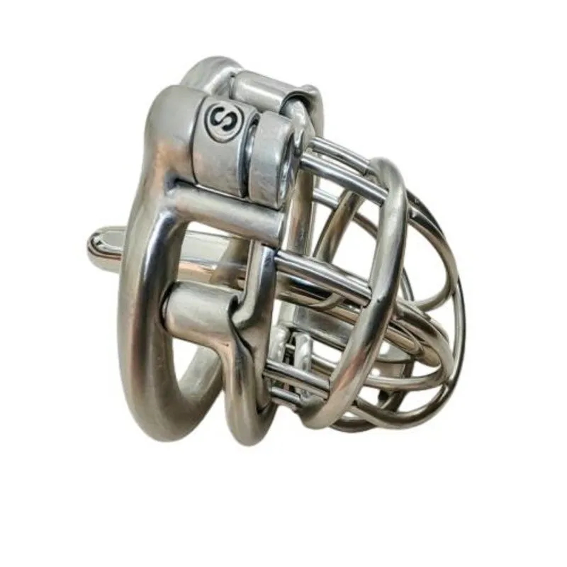 Titanium-Steel Chastity Cage with Catheter Q609072